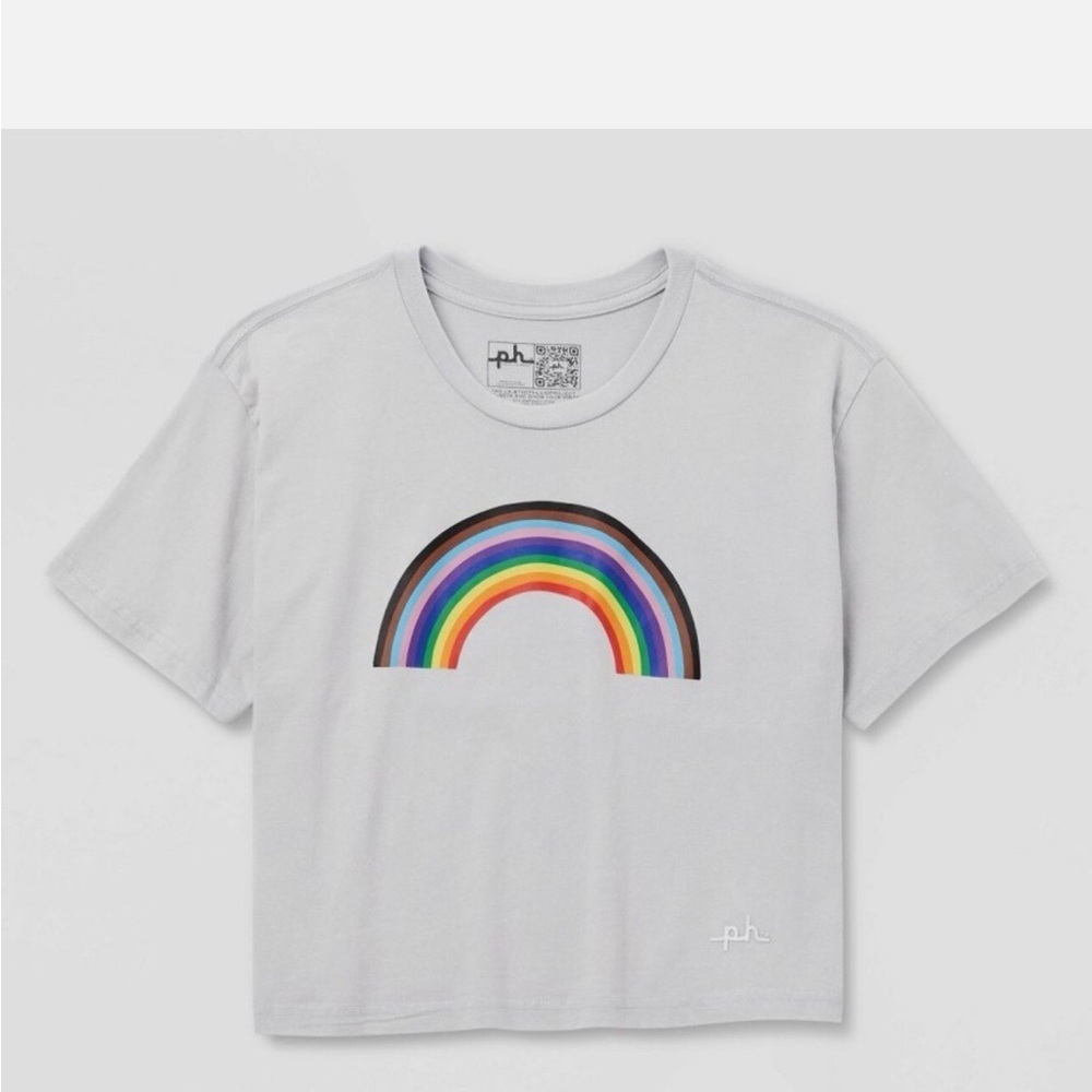 Pride Adult The PHLUID Project
Short Sleeve Rainbow Cropped T-
Shirt 🌈Gray new